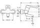 HANSAMEDIPRO Einhebelmischer mit geradem Griff, Anschluss G 1/2, dargestellt in technischem Diagramm mit Maßangaben für die Installation.
